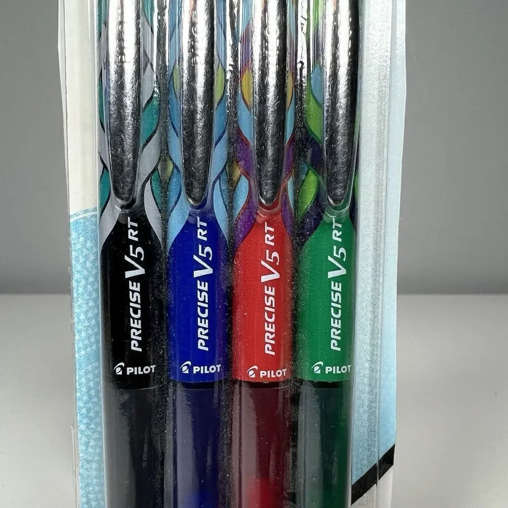 Made In Japan Pilot Precise V5 Premium Roller Pen X-Fine 4 Pk Retractable Deco